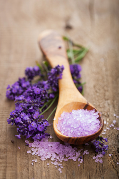 lavender salt for spa - Photo, Image