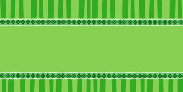 День Патрика элегантный шаблон прямоугольника с клевером праздничные кружева
 - Вектор,изображение
