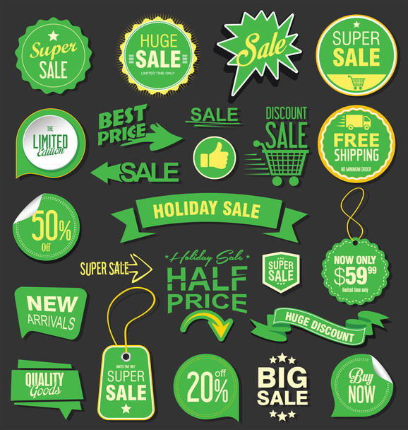 Sale stickers and tags vector collection - Вектор,изображение
