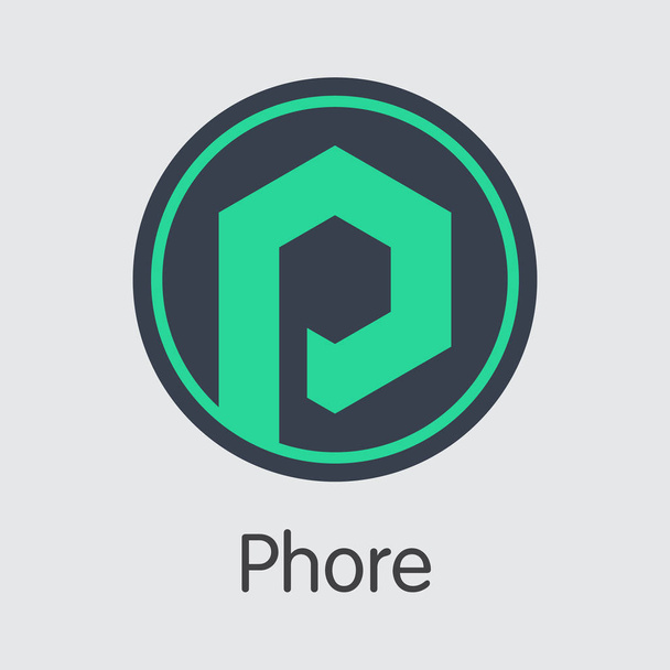Phore Blockchain Cryptocurrency - вектор Web значок. - Вектор, зображення