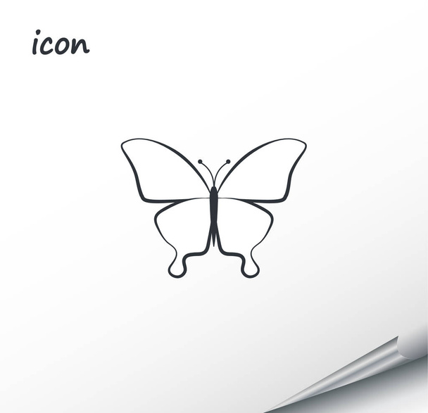 Vector pictogram vlinder op een verpakt zilver blad - Vector, afbeelding