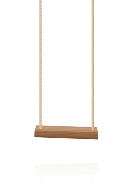 Swing Wooden Playground Toy Hanging Seat - Vector, Image