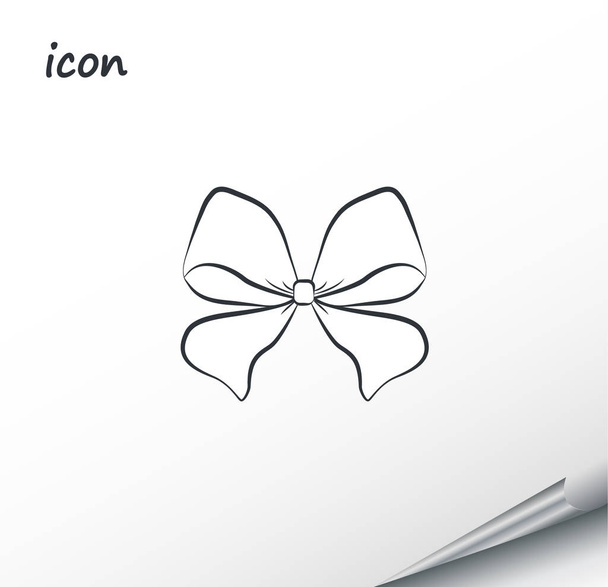 Vector icon bow on a wrapped silver sheet - Vector, Image
