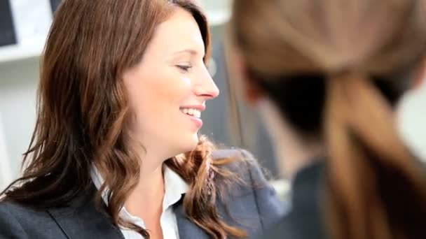 Banca Reunión Ejecutiva Mujer Cliente de Negocios
 - Metraje, vídeo
