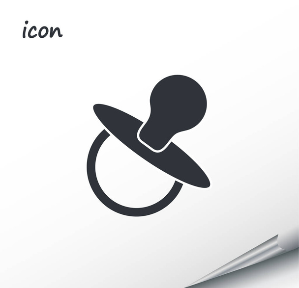 vector icono bebé chupete en una hoja de plata envuelta
 - Vector, Imagen