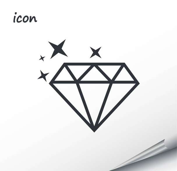 icono de vector Diamante en una hoja de plata envuelta
 - Vector, Imagen