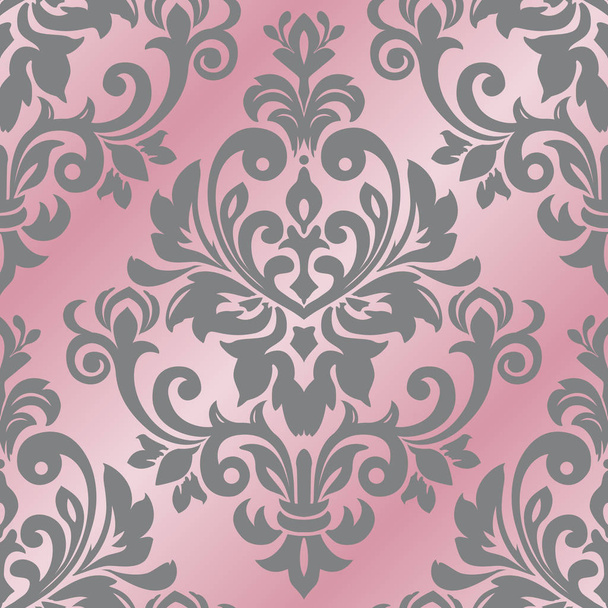 seamless pattern with damask ornament. Damask wallpaper. Classic - Vector, Imagen