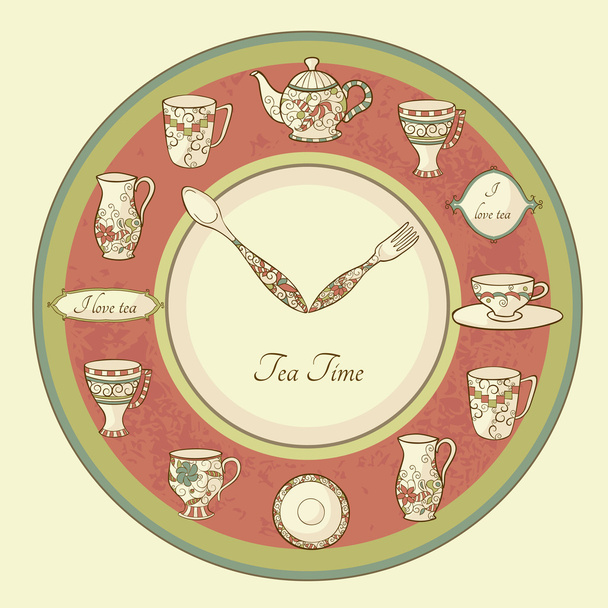 Einladungskarte Tea Time - Vektor, Bild