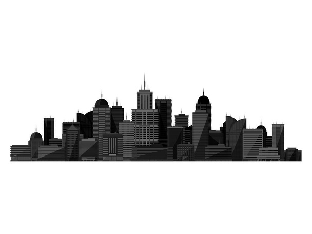 Vector black city silhouette isolated on white background. - Vector, Image