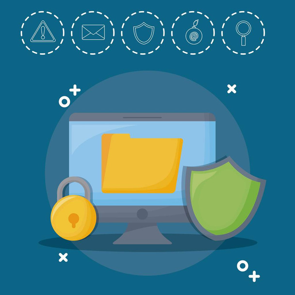 cyber security design - Vector, Image