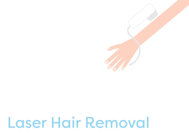 Kosmetische Behandlung mit Laser-Haarentfernung - Haarentfernung am Arm - Vektor, Bild
