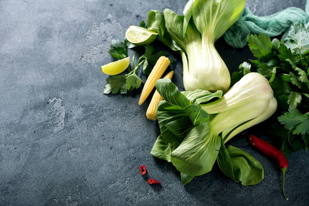 ビーガン coo、有機野菜、健康白菜チンゲン菜 - 写真・画像