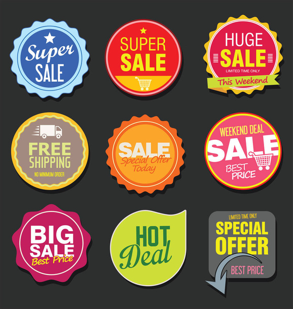 Sale stickers and tags vector collection - Vector, Image