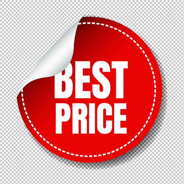 Best Price Label Set Transparent Background With Gradient Mesh, Vector Illustration - Vektör, Görsel