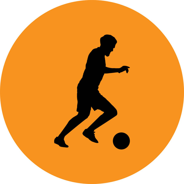 Vektorikuvitus. Kuvitus osoittaa jalkapalloilijan potkaisevan palloa. Jalkapallo
 - Vektori, kuva