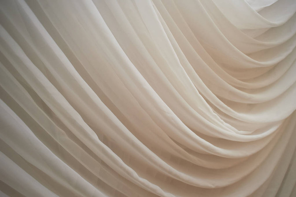 Pleats curtains made of white chiffon.Ease. Texture - Fotografie, Obrázek