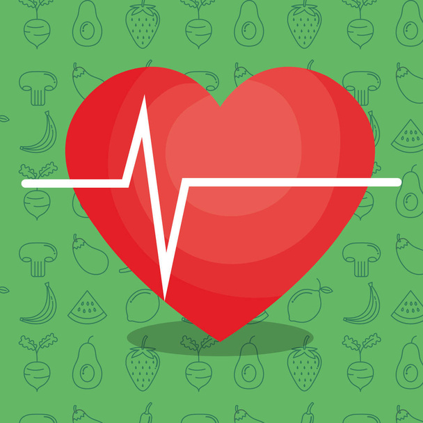 καρδιά καρδιο υγιεινού τρόπου ζωής - Διάνυσμα, εικόνα