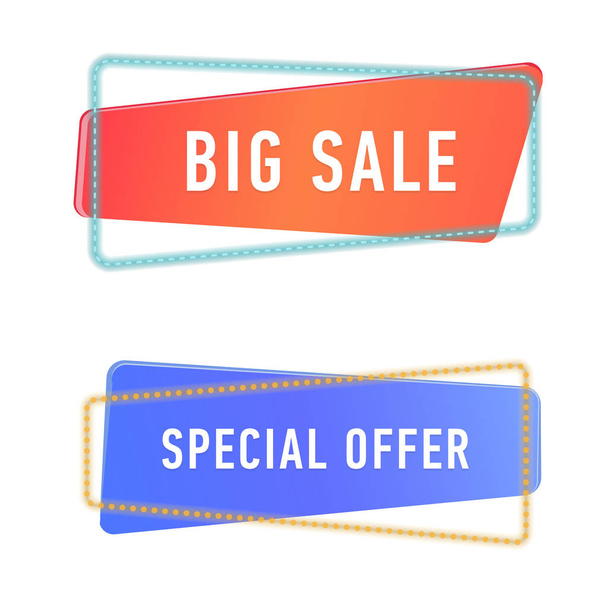 Sale banners template. Set of promotion and discounts signs isolated. Vector shopping posters. - Wektor, obraz