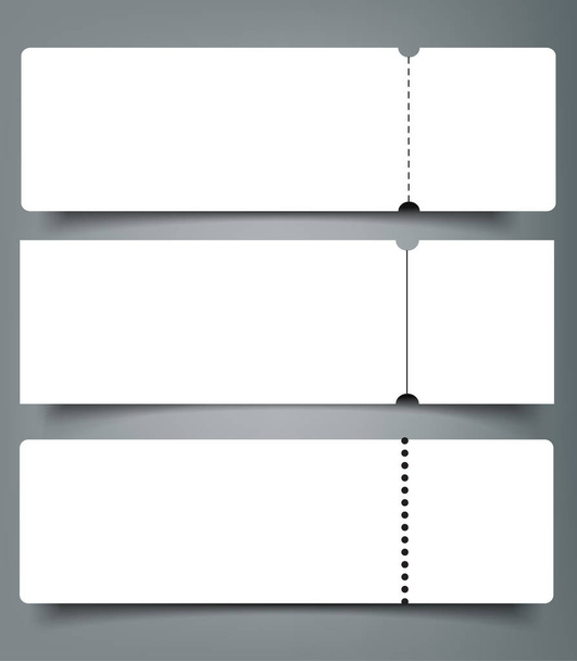 Set of Blank event concert ticket mockup template. Concert, party or festival ticket design template. - Vektor, kép