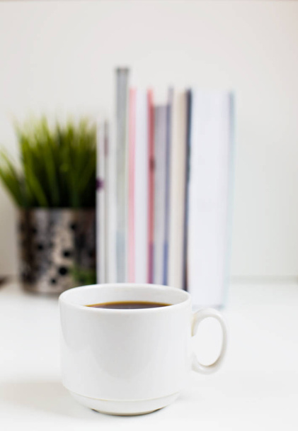 white cup of coffee - Φωτογραφία, εικόνα