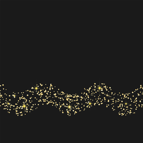 Fekete alapon arany konfetti - Vektor, kép