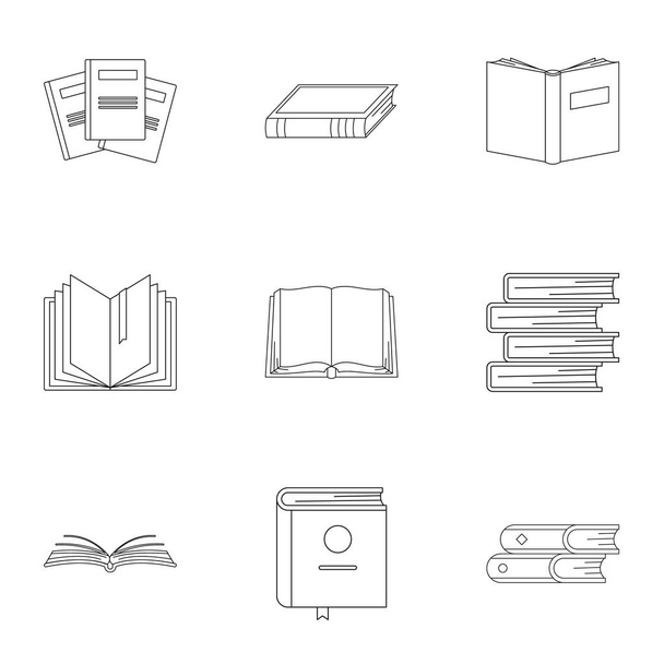 Conjunto de iconos de Tomé, estilo de esquema
 - Vector, Imagen