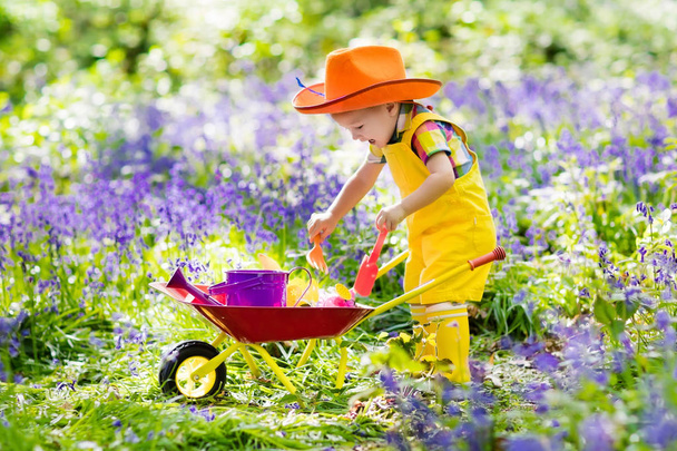 Niños en bluebell garden
 - Foto, imagen