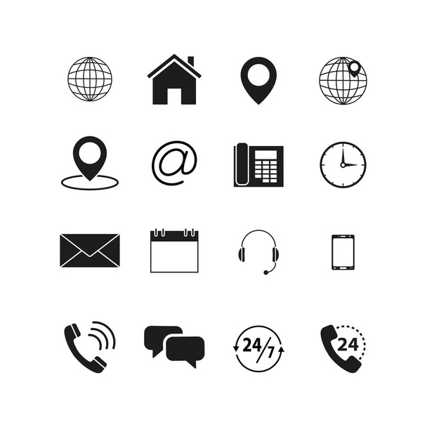 Set of contact us icons - Vector, Image