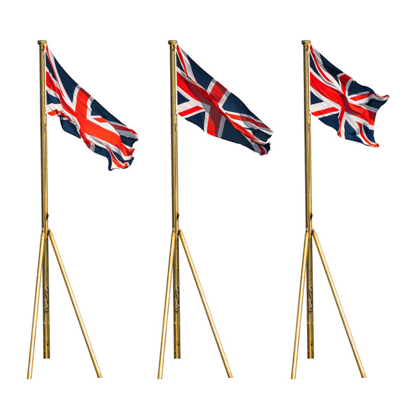 Bandeiras britânicas isoladas em branco
 - Foto, Imagem