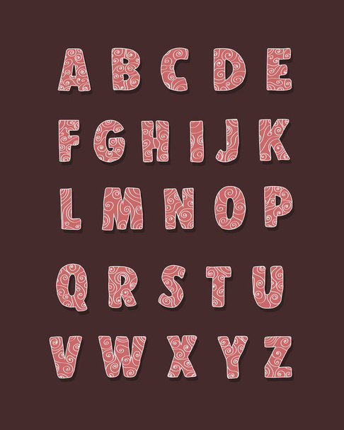 Vector stylized  tracery alphabet - Vektör, Görsel