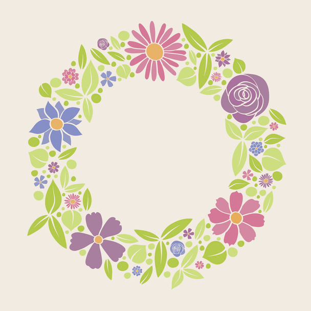 Vintage floral background with hand drawn flowers. Spring, wedding and birthday card. Vector. - ベクター画像