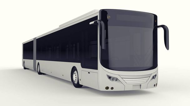 Suuri kaupunkibussi, jossa on pitkänomainen lisäosa suurelle matkustajakapasiteetille ruuhka-aikana tai ihmisten kuljettamiseksi tiheään asutuilla alueilla. Malli malli saattaa kuvia ja insc
 - Valokuva, kuva