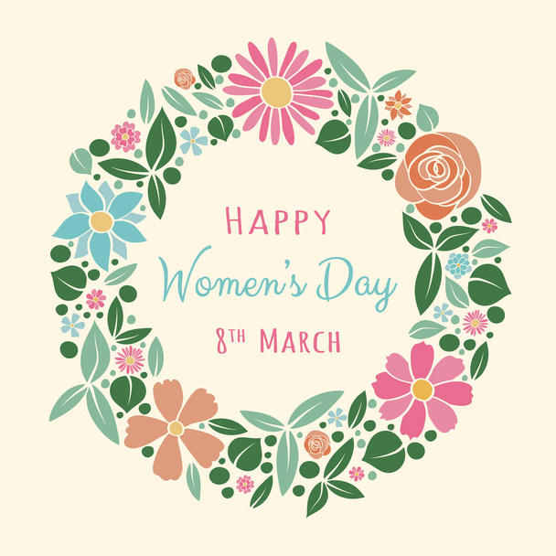 Beautiful banner with hand drawn flowers for Women's Day. Vector. - Vektor, Bild