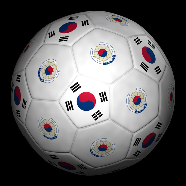 Fussball mit Fahne Südkorea - 写真・画像