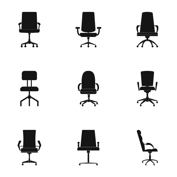 Seat icons set, simple style - ベクター画像
