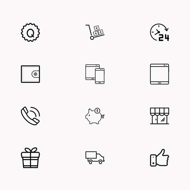 E-commerce line icon set - Vektor, kép