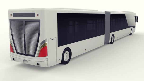 Velký městský autobus s další dlouhé součásti pro velké osobní kapacity během dopravní špičky nebo přeprava osob v hustě osídlených oblastech. Šablona modelu pro umístění obrázků a insc - Fotografie, Obrázek
