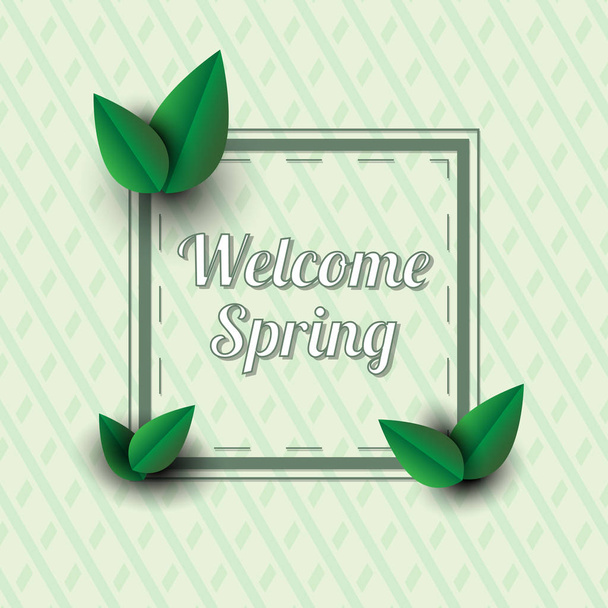 Benvenuto primavera. Testo in una cornice con elementi decorativi
 - Vettoriali, immagini