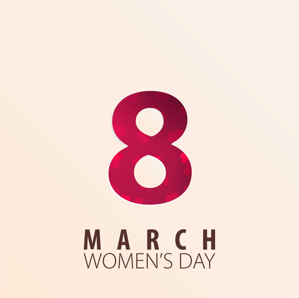 8 March International Womens Day greeting card with heards. Vector illustration. - Vetor, Imagem