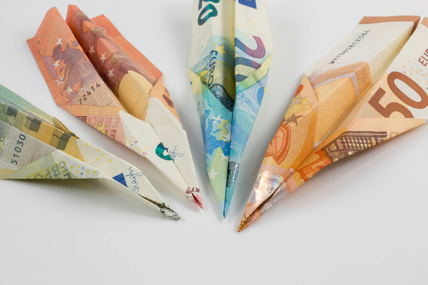 Euro banknotes and white background - Photo, Image