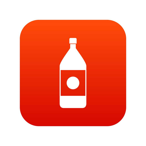 Water bottle icon digital red - Вектор, зображення