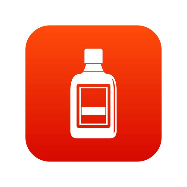 Plastic bottle icon digital red - Vector, Imagen