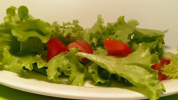 lettuce tomatoes drop appetizer - Footage, Video