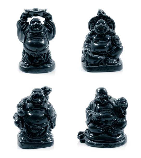 Black Buddha. Chinese God Isolated on white - Foto, Imagem