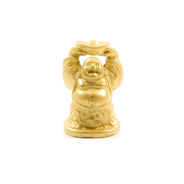 Golden Buddha. Chinese God Isolated on white - Foto, immagini