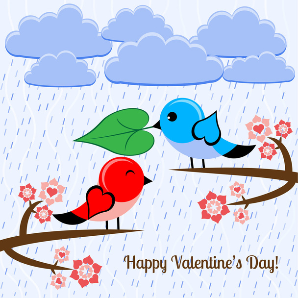 Vector illustration with bird in love. - Vector, Image
