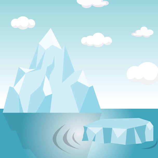 Un iceberg freddo nell'oceano. Illustrazione vettoriale
.  - Vettoriali, immagini
