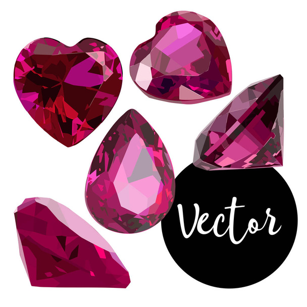 Set de ilustración de gemas de lujo vectorial
 - Vector, imagen