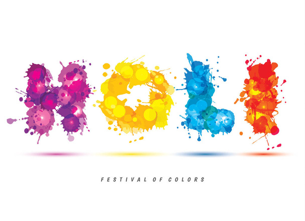 色のホーリー春祭りのデザイン要素をベクトルし、ホーリーに署名 - ベクター画像