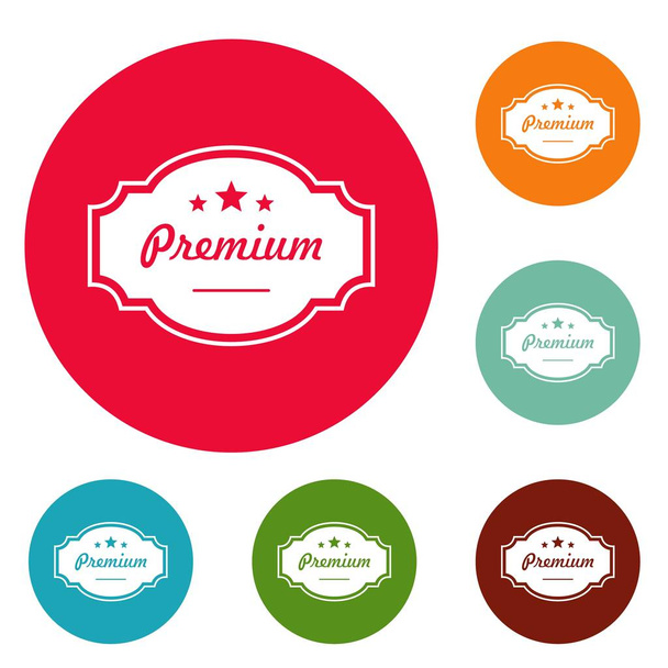 Best premium label icons circle set vector - Vecteur, image